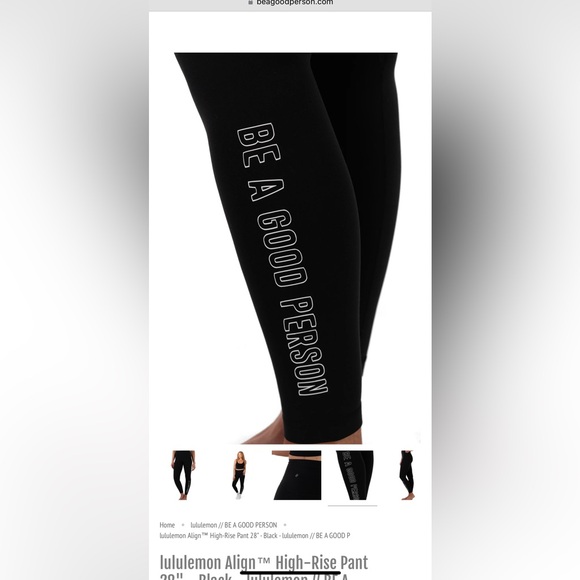 Lululemon 28” Align x Be A Good Person Collab leggings - Picture 2 of 4